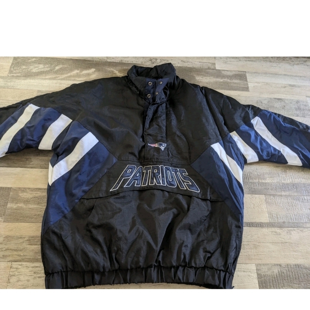 New England Patriots Starter NFL XL 1/2 Zip Puffer Pullover Jacket Excellent A+ - Picture 4 of 16
